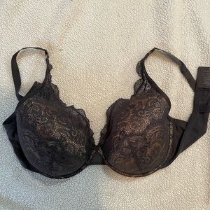 Third Love Dark Gray 24/7 Lace Contour Plunge Bra